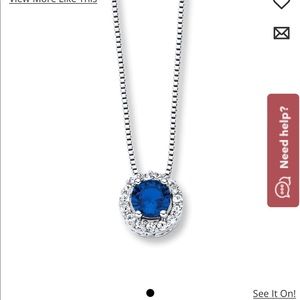 Blue and white sapphire necklace